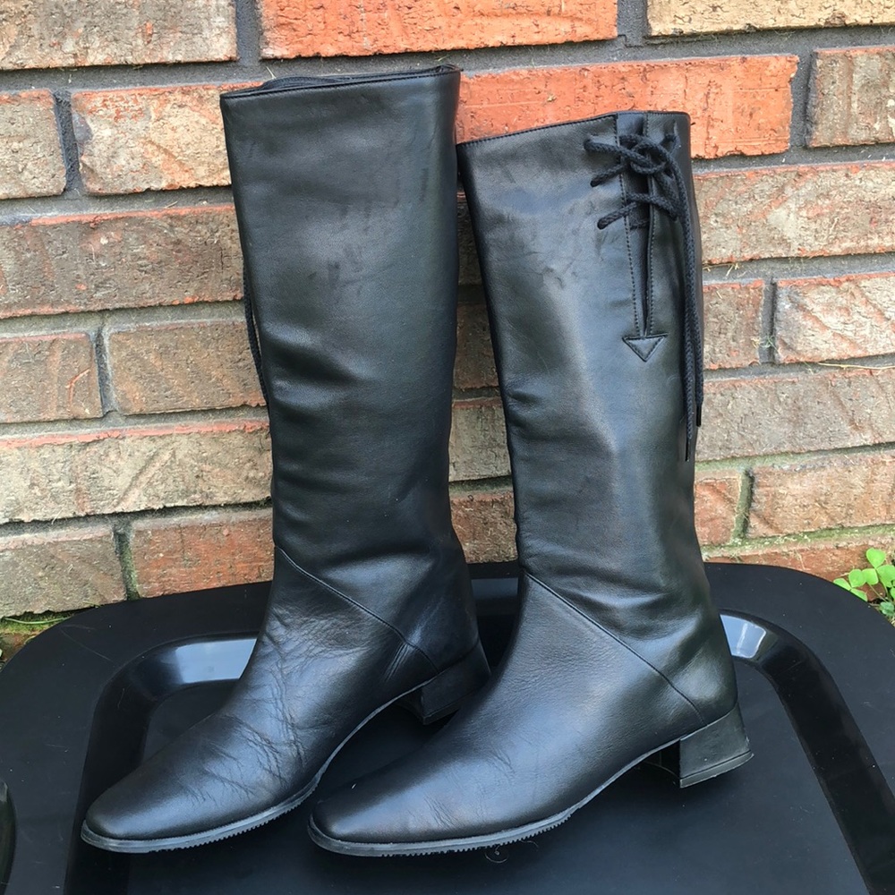 David Tate Riding boots black leather size 6.5